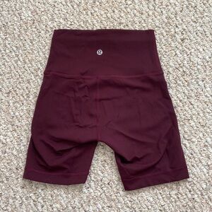 Burgundy Align Shorts (6”)